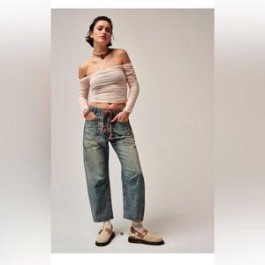 Free People We The Free Moxie Pull-On Barrel Jeans